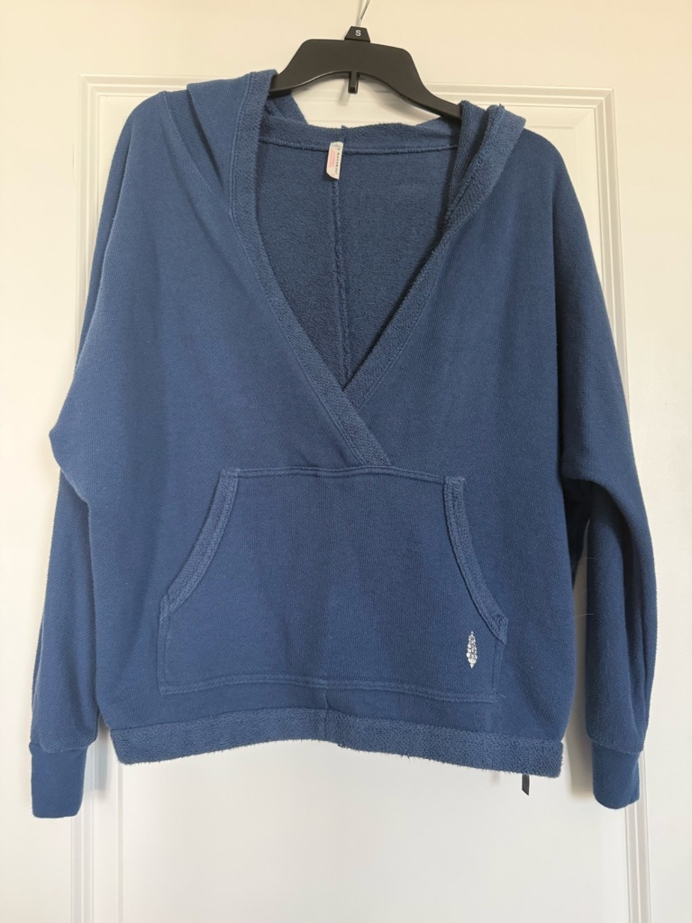 FP Movement by Free People Blue Hooded V-Neck Pullover